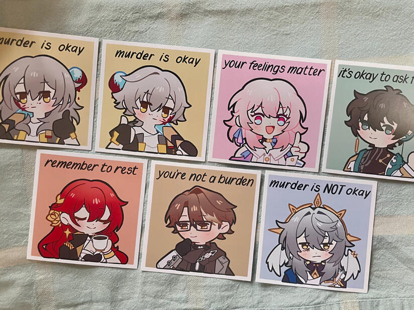 honkai: star rail &quot;murder is okay&quot; prints (astral express)