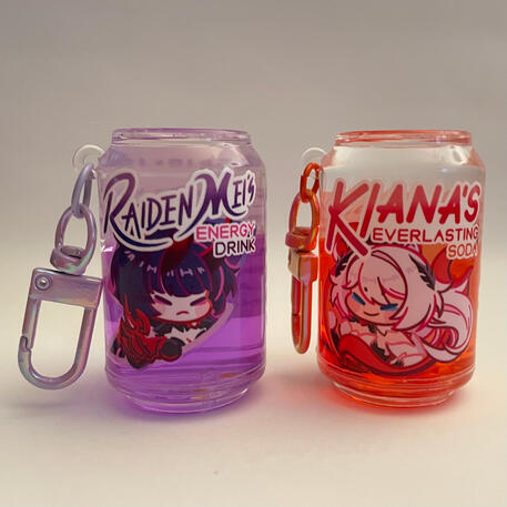 honkai impact 3rd: raiden mei & kiana liquid soda charms