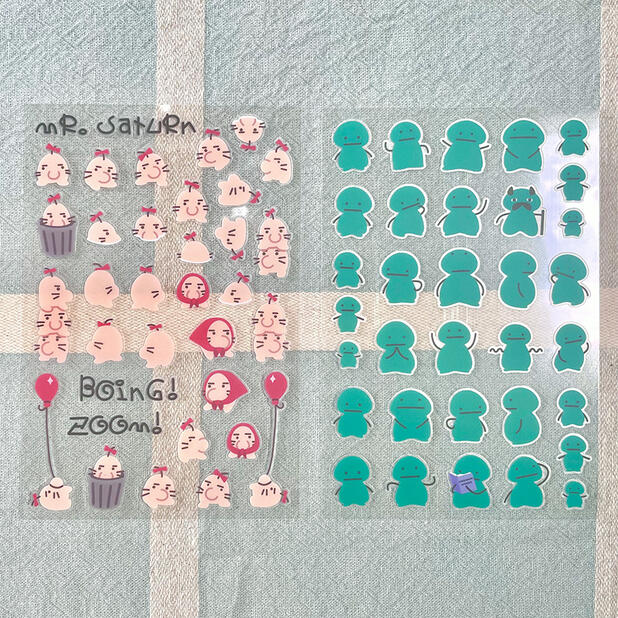 earthbound mr. saturn & tenda tribe sticker sheet