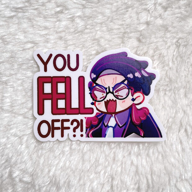 corbeau "YOU FELL OFF?!" sticker