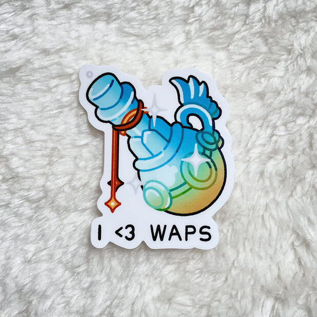 maplestory &quot;I LOVE WAPS&quot; sticker