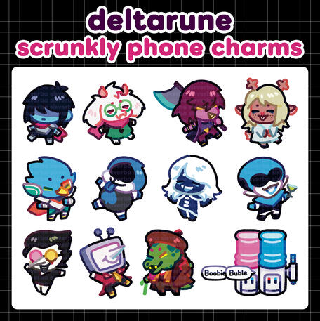 deltarune scrunkly phone charms